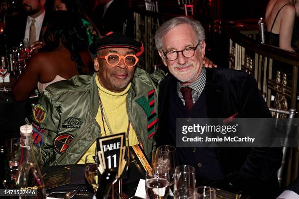 Spike Lee and Steven Spielberg attend the 75th Annual Writers Guild Awards at The Edison Ballroom on March 05, 2023 in New York City.
