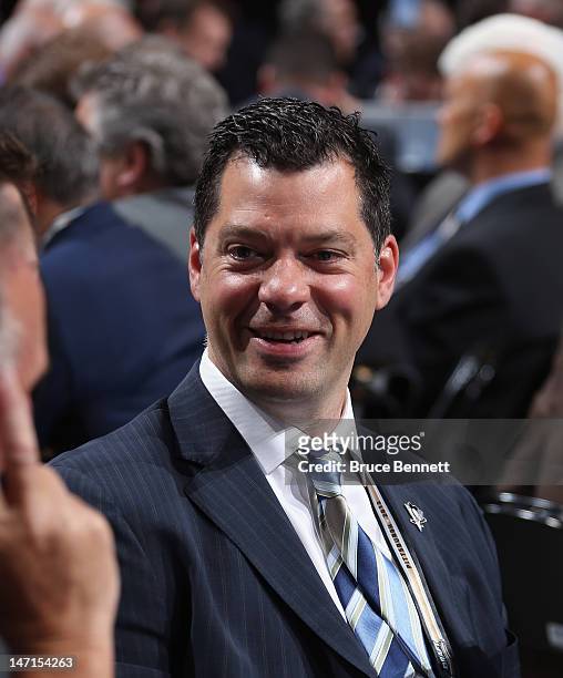 Bill Guerin of the Pittsburgh Penguins attends day two of the 2012 NHL Entry Draft at Consol Energy Center on June 23, 2012 in Pittsburgh,...