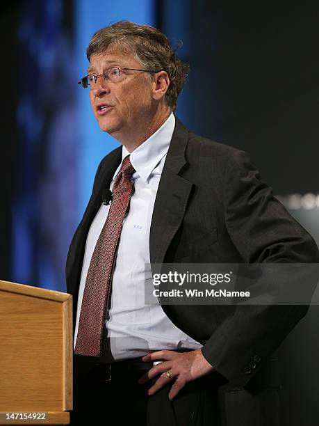 Bill Gates, former CEO of Microsoft and co-chair of the Bill and Melinda Gates Foundation, speaks to the Association of Public and Land-Grant...