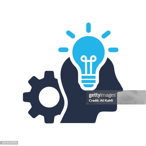 stockillustraties, clipart, cartoons en iconen met idea generating icon. single solid icon. vector illustration. for website design, logo, app, template, ui, etc. - creatief regisseur