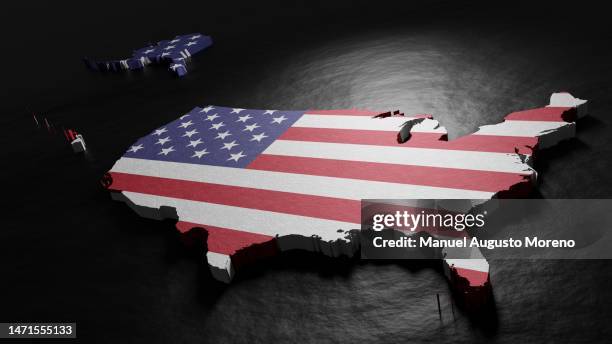 map and flag of the united states of america - national unity stock pictures, royalty-free photos & images