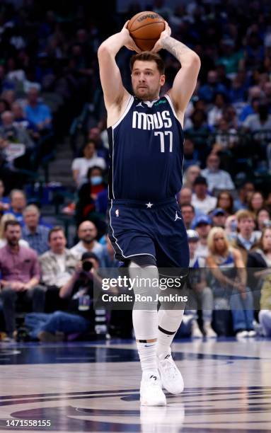 Luka Doncic of the Dallas Mavericks looks on against the Phoenix Suns