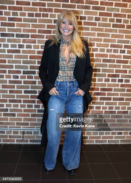 Supermodel Christie Brinkley poses during the Long Island LitFest interview and book signing event with Paulina Porizkova at the at Cinema Arts...
