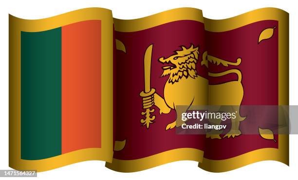 flagge von sri lanka - sri lanka flag stock-grafiken, -clipart, -cartoons und -symbole