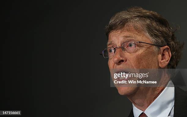 Bill Gates, former CEO of Microsoft and co-chair of the Bill and Melinda Gates Foundation, speaks to the Association of Public and Land-Grant...