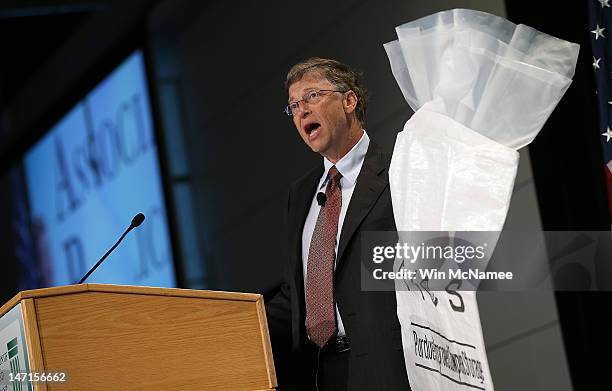 Bill Gates, former CEO of Microsoft and co-chair of the Bill and Melinda Gates Foundation, speaks to the Association of Public and Land-Grant...