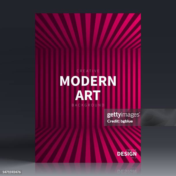 brochure template layout, pink cover design, business annual report, flyer, magazine - neon square stock illustrations