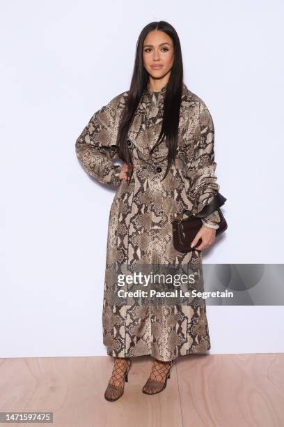 Jessica Alba attends the Stella McCartney Womenswear Fall Winter 2023-2024 show as part of Paris Fashion Week on March 06, 2023 in Paris, France.