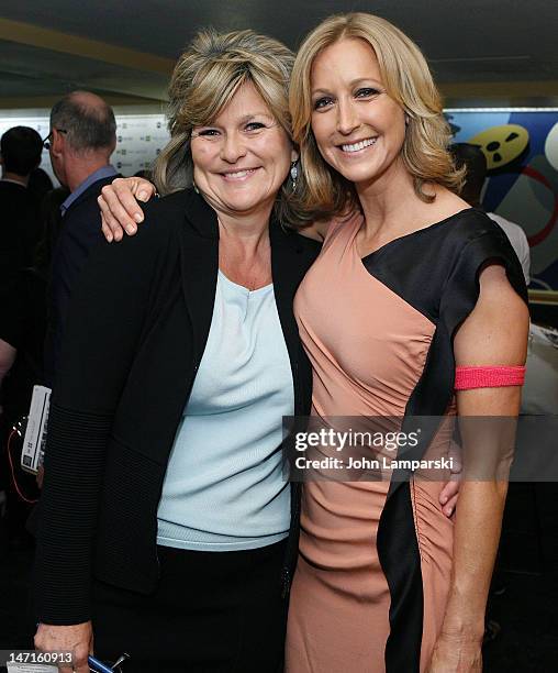 Lara Spencer and Cynthia McFadden attend the ABC News Bone Marrow Drive at ABC Studios on June 26, 2012 in New York City.