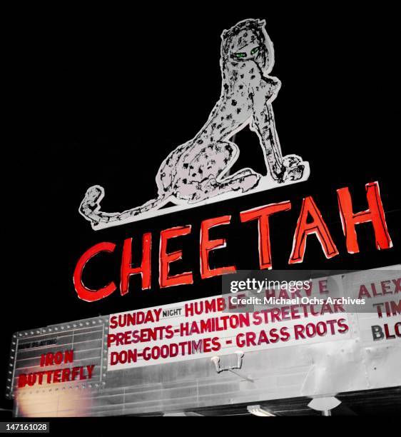 Exterior of the Cheetah located on Lick Pier on January 5, 1968 in Santa Monica, California.