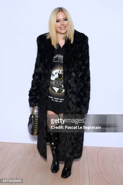 Avril Lavigne attends the Stella McCartney Womenswear Fall Winter 2023-2024 show as part of Paris Fashion Week on March 06, 2023 in Paris, France.