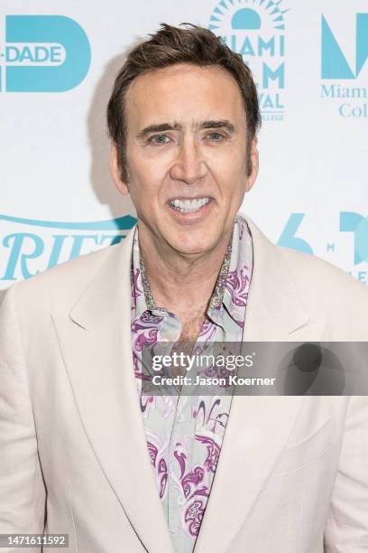 Actor Nicolas Cage is seen at the Variety Legends and Groundbreakers Award celebration honoring Nicolas Cage during the 40th Annual Miami Film...