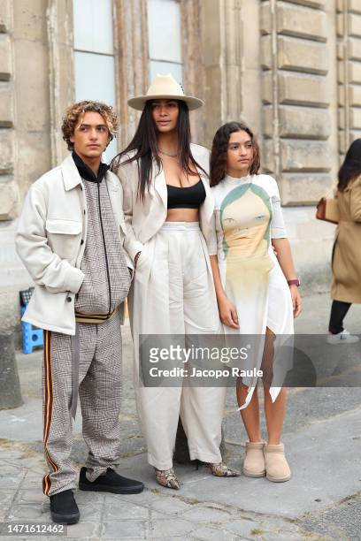 Camila Alves McConaughey with son Levi Alves McConaughey and daughter Vida Alves McConaughey attend the Stella McCartney Womenswear Fall Winter...