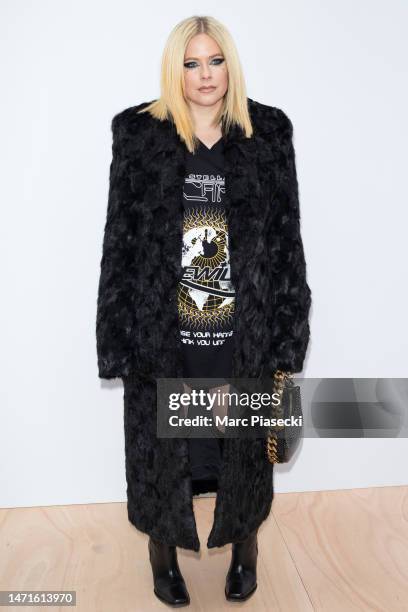 Avril Lavigne attends the Stella McCartney Womenswear Fall Winter 2023-2024 show as part of Paris Fashion Week on March 06, 2023 in Paris, France.