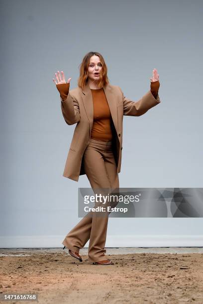 Fashion designer Stella McCartney walks the runway during the Stella McCartney Womenswear Fall Winter 2023-2024 show as part of Paris Fashion Week on...