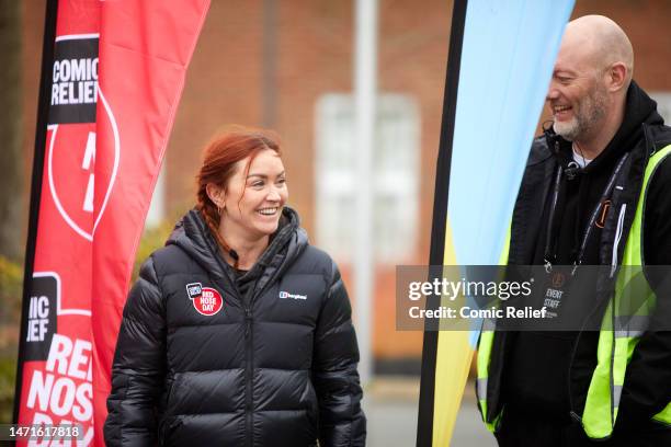 Radio 1's Early Breakfast host Arielle Free at the start of day 1 of the Radio 1 "Tour de Dance" Comic Relief challenge on the 5th March 2023 in...