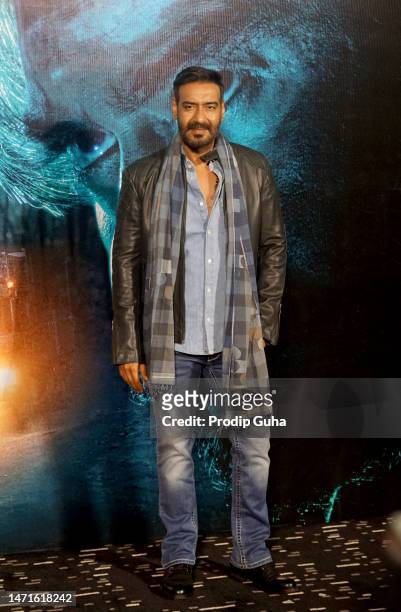 Ajay Devgan attends the trailer launch of film 'Bholaa' on March 06, 2023 in Mumbai, India.
