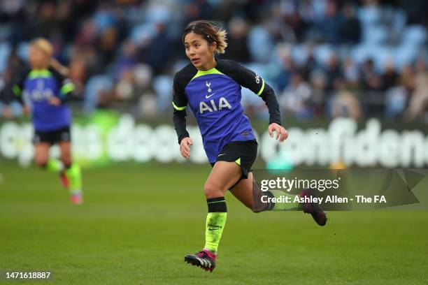 Mana Iwabuchi of Tottenham Hotspur runs into space during the FA Women's Super League match between Manchester City and Tottenham Hotspur at The...