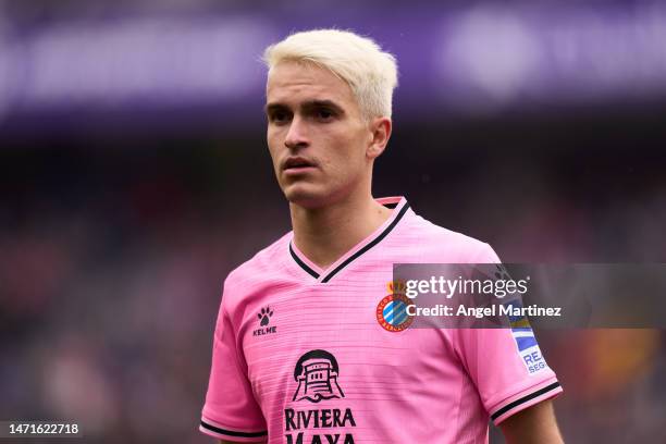 Denis Suarez of RCD Espanyol looks on during the LaLiga Santander match between Real Valladolid CF and RCD Espanyol at Estadio Municipal Jose...