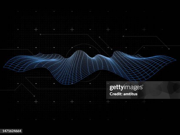 three dimensional surface - wire frame model stock illustrations