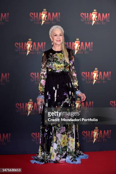 British naturalized American actress Helen Mirren attends the premiere for Shazam! Fury Of The Gods at The Space Cinema Moderno, Rome , March 3rd,...