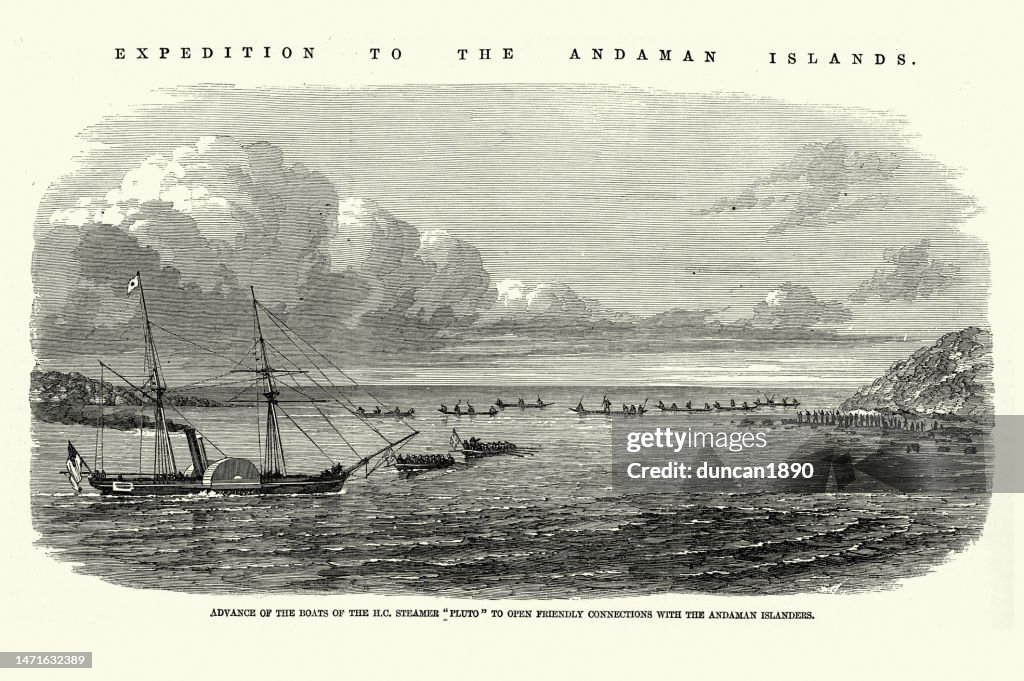 H.C. Steamer Pluto to open friendly connections with the Andaman Islanders, Expedition to the Andaman Islands, 1858, Victorian exploration 19th Century