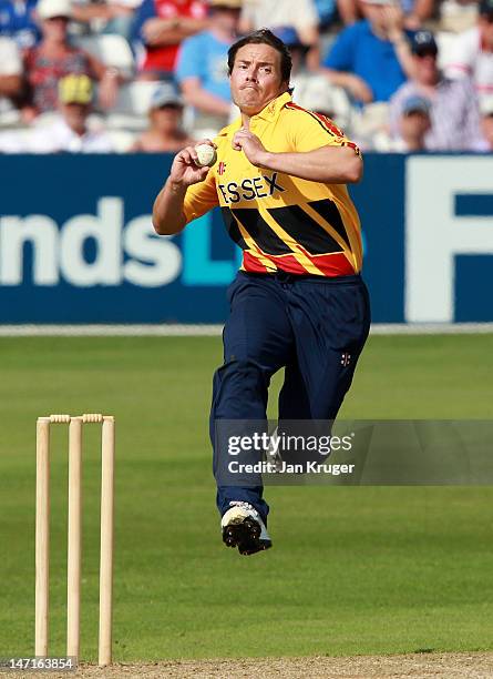 Graham Napier of Essex during the tour match between Essex and Australia at Ford County Ground on June 26, 2012 in Chelmsford, England.