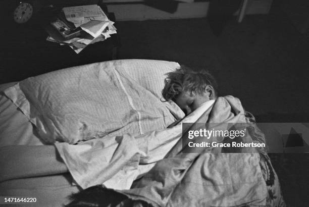 Scottish child actor Jon Whiteley takes a break from filming during production of Charles Crichton's drama, 'Hunted', 1951. Original Publication:...
