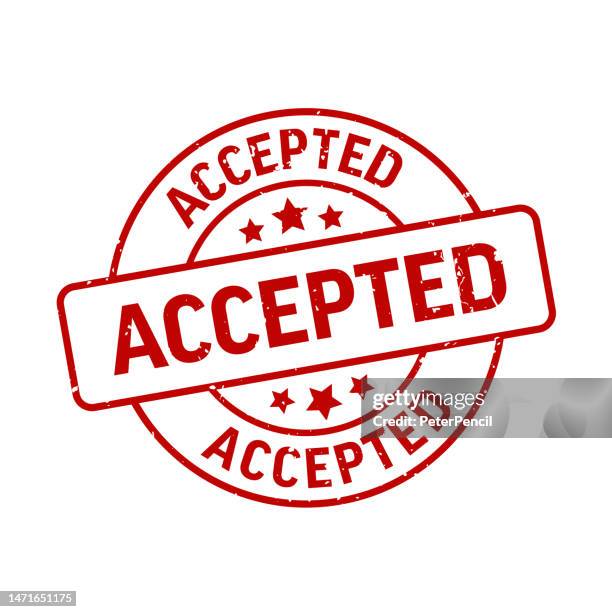 accepted - stamp, imprint, seal template. vector stock illustration - acceptance speech stock illustrations