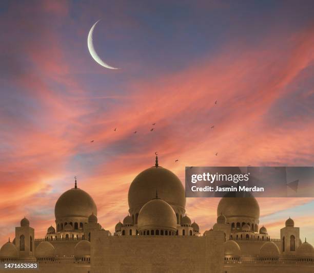 ramadan is coming! - moody sky moon night stock pictures, royalty-free photos & images