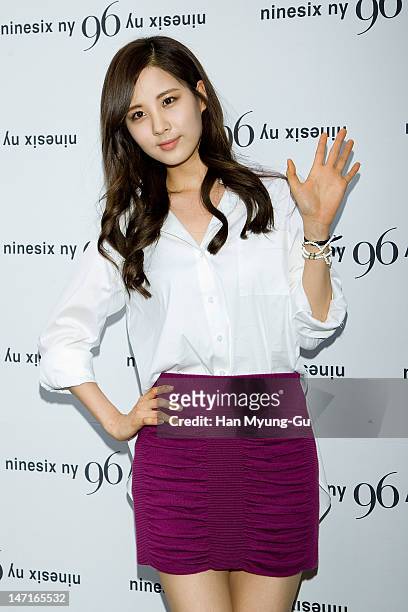 Seohyun of South Korean girl group Girls' Generation arrives the "Nine Six NY" Directing Collection with Chris Han at Platoon Kunsthalle on June 26,...