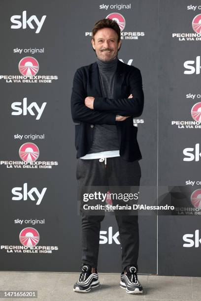 Totò Schillaci attends the photocall for "Pechino Express – La via delle Indie" on March 06, 2023 in Milan, Italy.