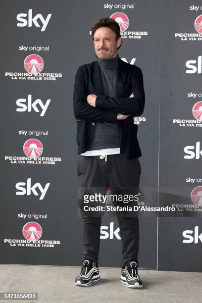 Totò Schillaci attends the photocall for "Pechino Express – La via delle Indie" on March 06, 2023 in Milan, Italy.