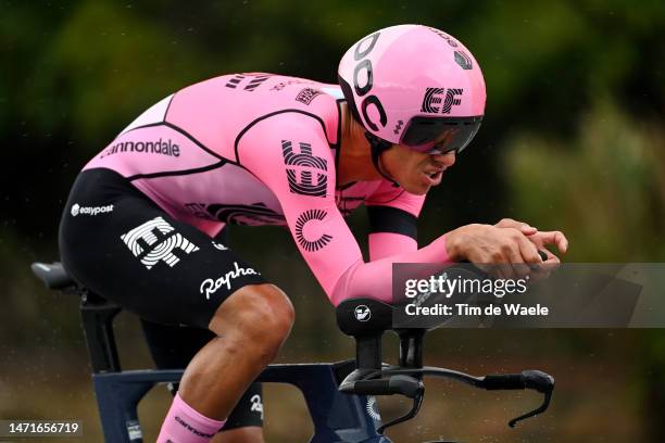 Andrey Amador of Costa Rica and Team EF Education – Easypost sprints during the 58th Tirreno-Adriatico 2023, Stage 1 a 11.5km individual time trial...