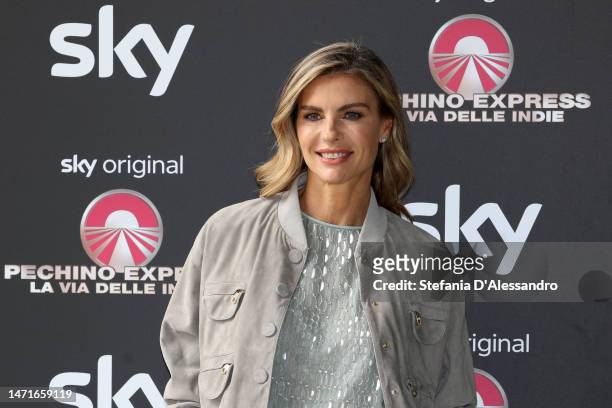 Martina Colombari attends the photocall for "Pechino Express – La via delle Indie" on March 06, 2023 in Milan, Italy.