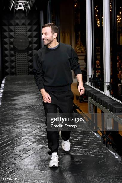 Fashion designer Nicolas Ghesquière walks the runway during the Louis Vuitton Womenswear Fall Winter 2023-2024 show as part of Paris Fashion Week at...