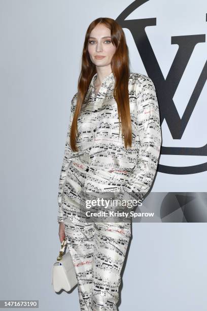 Sophie Turner attends the Louis Vuitton Womenswear Fall Winter 2023-2024 show as part of Paris Fashion Week at Orsay Museum on March 06, 2023 in...