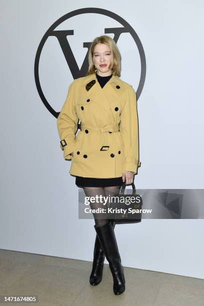 Léa Seydoux attends the Louis Vuitton Womenswear Fall Winter 2023-2024 show as part of Paris Fashion Week at Orsay Museum on March 06, 2023 in Paris,...