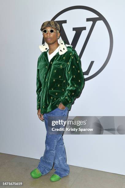 Pharrell Williams attends the Louis Vuitton Womenswear Fall Winter 2023-2024 show as part of Paris Fashion Week at Orsay Museum on March 06, 2023 in...