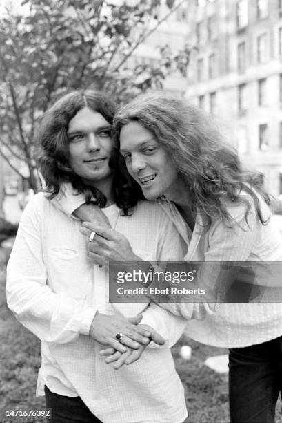 American guitarists Gary Rossington and Allen Collins of Lynyrd Skynyrd and The Rossington Collins Band, New York City, 12th September 1979.