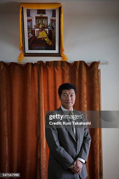 Tibetan Prime Minister-in-Exile Lobsang Sangay poses for a portrait in his office on March 29, 2012 in Dharamsala, India. Sangay was elected as the...