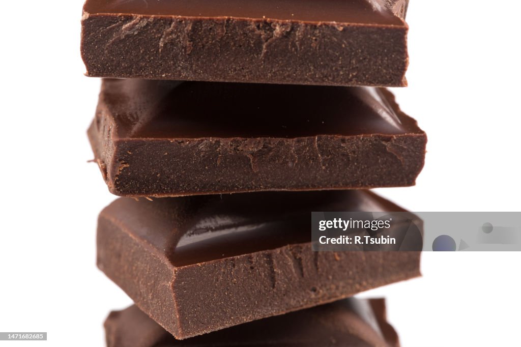 Natural chocolate milk dark bar isolated on white