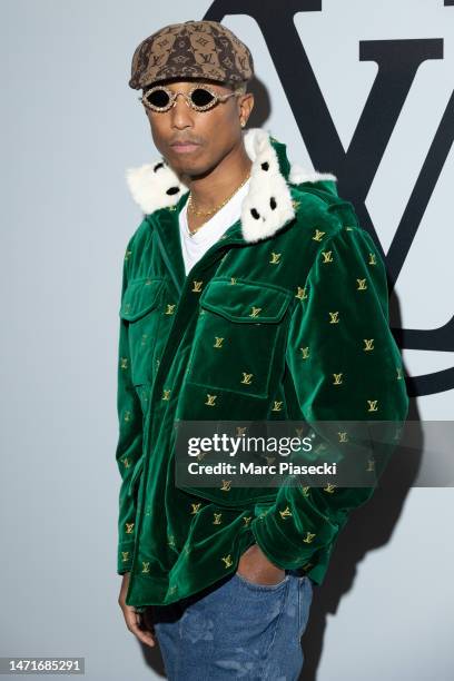 Pharrell Williams attends the Louis Vuitton Womenswear Fall Winter 2023-2024 show as part of Paris Fashion Week at Orsay Museum on March 06, 2023 in...