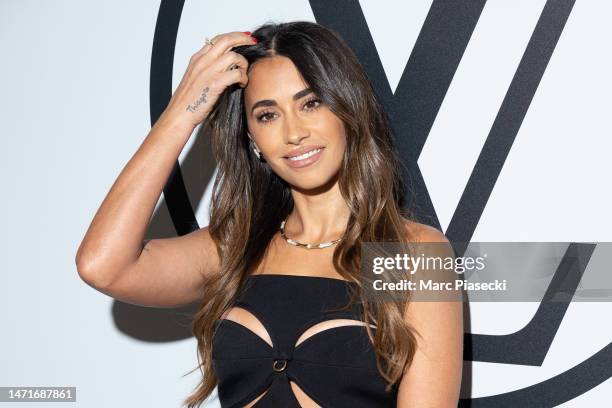 Antonella Roccuzzo attends the Louis Vuitton Womenswear Fall Winter 2023-2024 show as part of Paris Fashion Week at Orsay Museum on March 06, 2023 in...