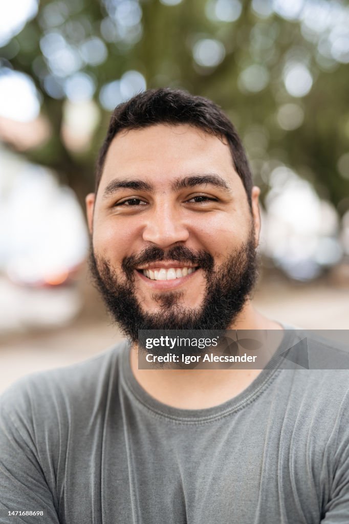Smiling latin american man