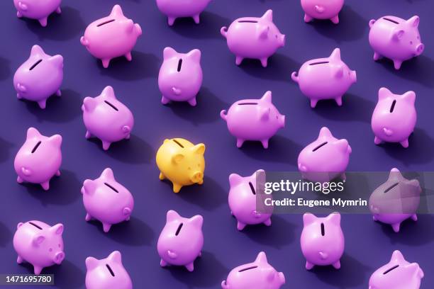 3d abstract background of piggy bank - spaarvarken stockfoto's en -beelden