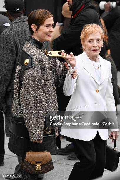 Sarah Paulson and Holland Taylor attend the Louis Vuitton Womenswear Fall Winter 2023-2024 show as part of Paris Fashion Week on March 06, 2023 in...