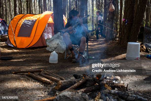 Environmental activists reoccupy the Atlanta Forest, a preserved forest Atlanta that is scheduled to be developed as a police training center, March...