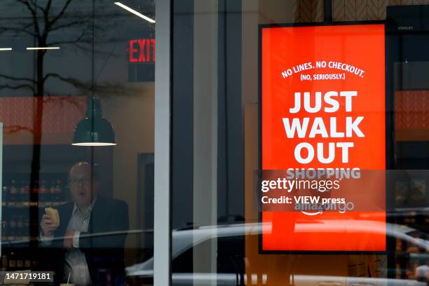 An Amazon go branch on March 06, 2023 in New York City. Amazon plans to close some of its cashier-less Go stores in Seattle, New York City and San...