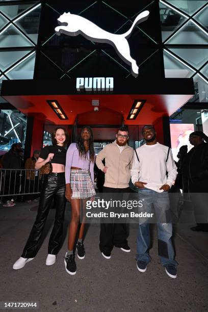 Iris Apatow, Zaya Wade, Angus Cloud, and Caleb McLaughlin attend PUMA FOREVER.CLASSIC at PUMA NYC Flagship Store on March 04, 2023 in New York City.